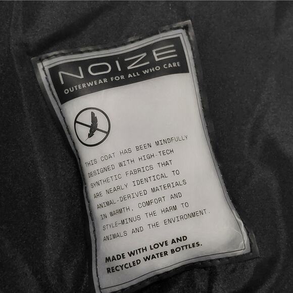 Noize Black Quilted Puffer Jacket Women's Small Vegan Winter Ski Coat Cozycore - Picture 14 of 16